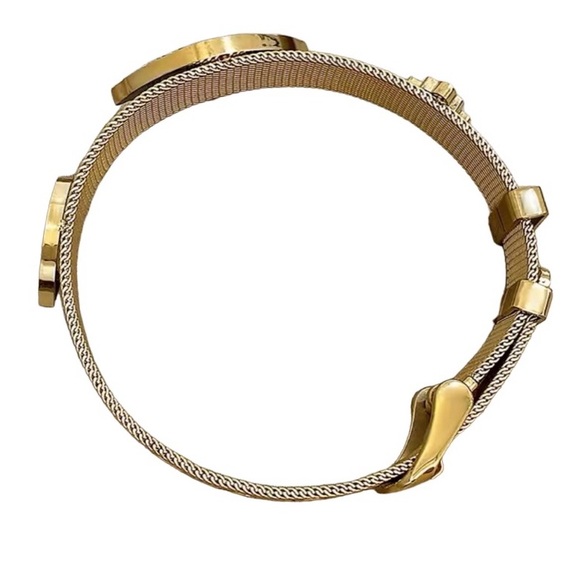 154A Evil Eye Belt Strap Stainless Steel Gold Plated Bracelet - Picture 6 of 8